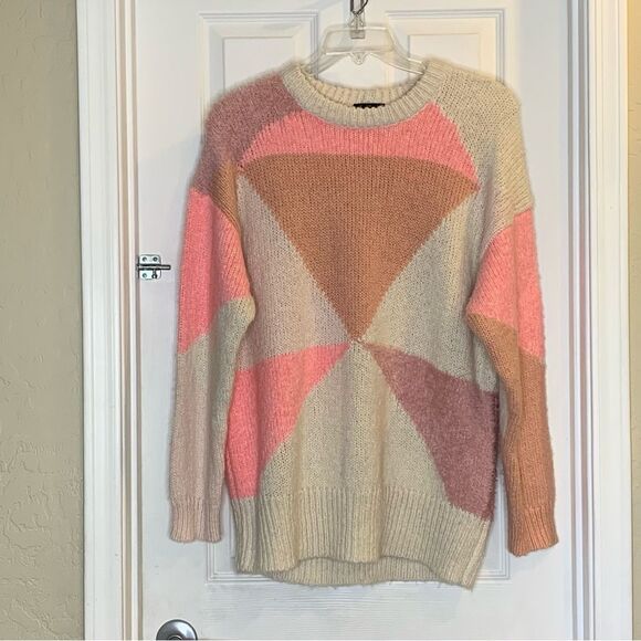 J Crew Slouchy Color Block Tunic Sweater Size Large - Picture 1 of 9